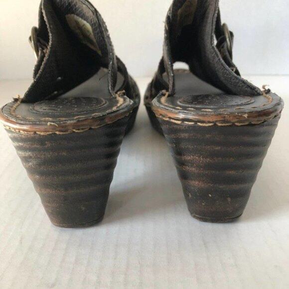 FASHION BUG Sunrise Brown Open Toe Clog Sandals Retro Hippie Boho Womens 8.5 - Picture 9 of 12